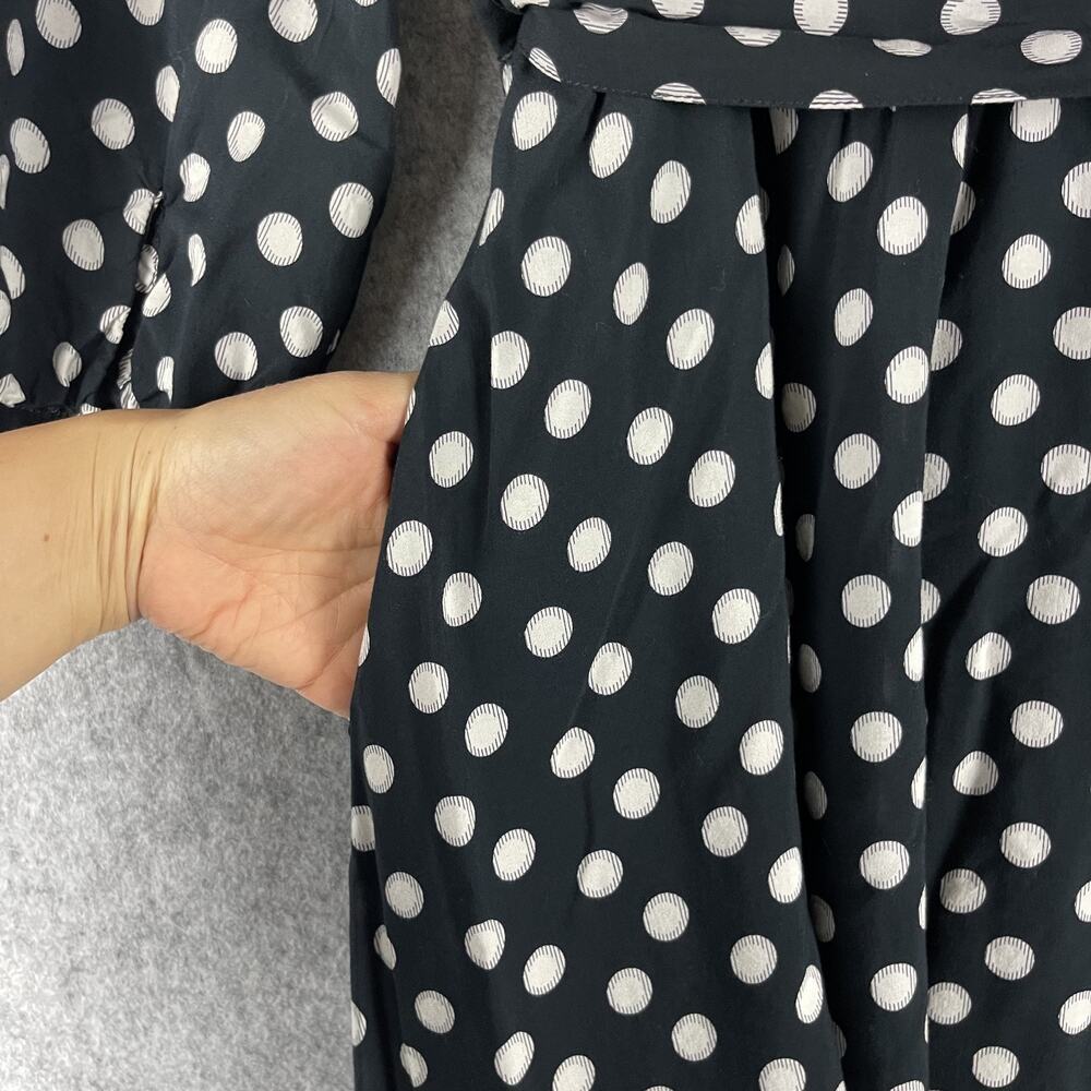 Anthropologie Maeve Dress‎ Womens 6 Polka Dot Off the Shoulder Belted Pocket - Picture 15 of 16